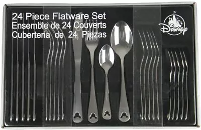 NEW Disney Parks 24 Piece Flatware Set Icon Mickey Mouse Silverware Dinner Table • $99