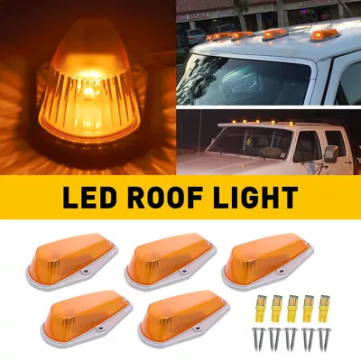 5pcs Amber LED Cab Roof Marker Running Fog Lights For 1973-1997 Ford F-150 F-250 • $27.99