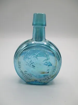 $4.99 • Buy Wheaton Mini Presidential Bottle, Blue Carnival Glass, Wm. McKinley  1972