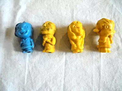 Lot Of 4 Vintage Rubber Eraser People / Monster Pencil Toppers • $6.99