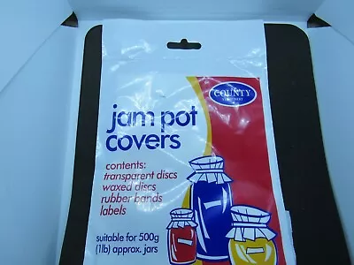 £2.99 • Buy JAM POT COVERS For 25 X 500g  ( 1lb)   Jars - With Rubber Bands And Labels