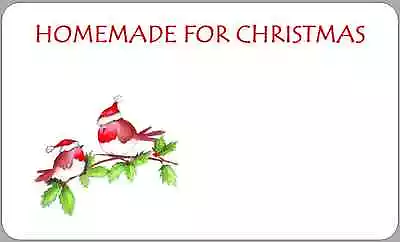 Homemade For Christmas Produce Labels Home Baking Labels For Xmas Gift Robins • £2.70