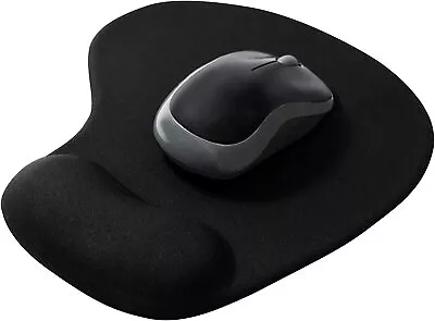 Black Anti-Slip Comfort Wrist Gel Rest Support Mouse Mat With Gel PC Laptop • £3.49