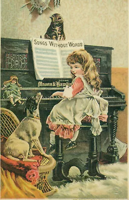 1887 Victorian Trade Card MASON & HAMLIN ORGAN & PIANO CO. Springfield Missouri • $21.95