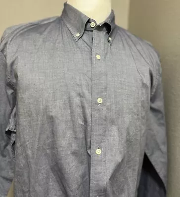 J. Press Mens Button Front Button Down Collar Blue Oxford Shirt Size XXL • $65