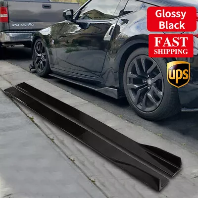 For Nissan 350Z 370Z 78.7  2MSide Skirt Extension Rocker Panel Splitter Gloss DS • $54.95