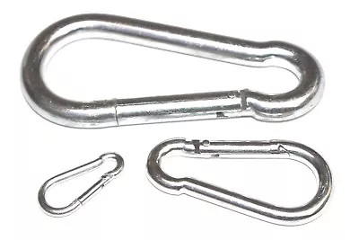 Steel Carbine Hooks 4mm 5mm 6mm 7mm 8mm 10mm 11mm 12mm Snap Lock Carabiner  • £2.30