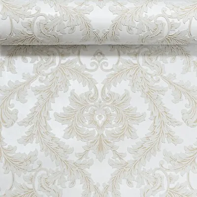 Glitter Damask Floral Wallpaper Paste The Wall Textured Heavy Vinyl Feature Wall • £10.95