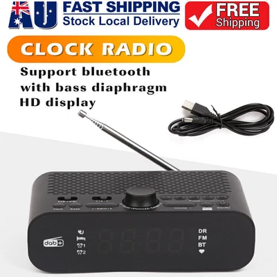 $34.18 • Buy DAB+FM Radio Clock Alarm LED Digital Sleep Bedside Dual Timer Bluetooth Display