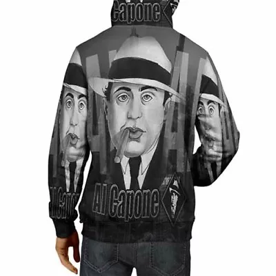 New Men's Hoodie Mafioso Design Hoodie Zipper Polyester • $39.49