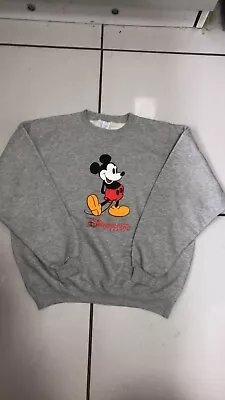 Men's Disneyland Paris Grey Mickey Mouse Sweatshirt Size Uk 52 Inch Chest 4XL • £16