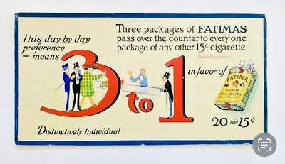 C1920 Fatima Cigarette Tobacco Advertising Antique Trolley Vintage Sign • $103.45