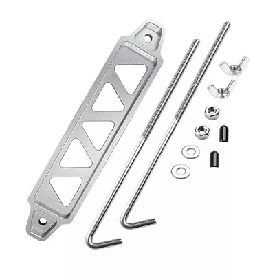 Aluminum Car Battery Hold Tie Down Bracket Mount Kit + 10'' Inch J-Hooks Bolts • $12.34