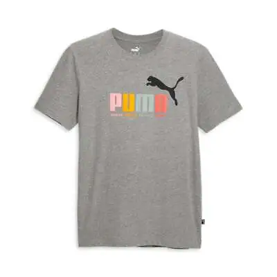 Puma Essentials Multicolor Crew Neck Short Sleeve T-Shirt Mens Grey Casual Tops • $9.99