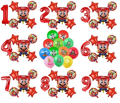 Super Mario Balloons Age 1-16 Foil Latex Balloons Birthday Party Decoration-RED • $7.45