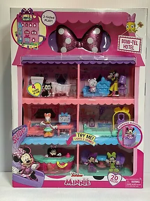 Minnie Mouse Bow-Tel Hotel 2 Sided With Lights/Sounds 20 Pieces Kids Playset New • $50