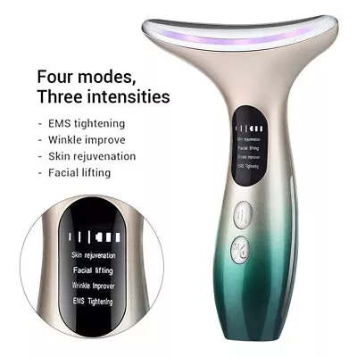 Face Neck Facial Beauty Machine Microcurrent Skin Tightening Lifting Device LED • £13.89