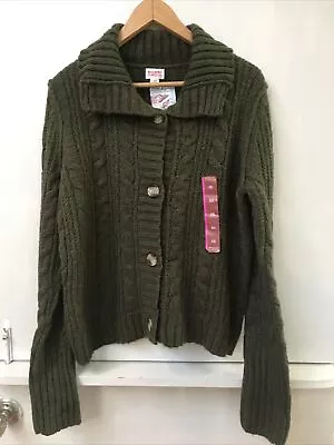 Mossimo Cable Knit Button Up Green Sweater Women’s Size XXL NWT • $22.95