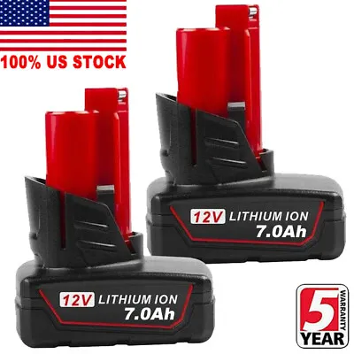 2Pack For Milwaukee 48-11-2460 For M12 LITHIUM 7.0Ah Extended Capacity Battery • $18.79
