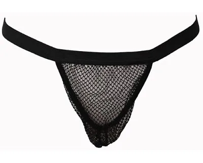 Mens Sexy Fun Novelty Fishnet Posing Pouch Thong G-string Brief One Size Stag • £4.99