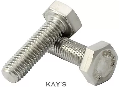 M8 (8mmØ) HEXAGON HEAD SET SCREWS FULLY THREADED METRIC BOLTS A2 STAINLESS STEEL • £115.56