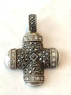 $35 • Buy Vintage Sterling Silver Maltese Cross Enhancer With Marcasite QVC