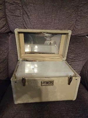 VTG 1950s SAMSONITE Travel Case White Marble Vanity Train Makeup Case With Tray • $25