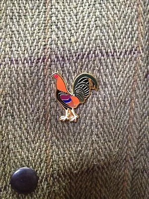 Game Fowl Metal And Enamel Lapel Pin Badge - Light Red White-legged • £10