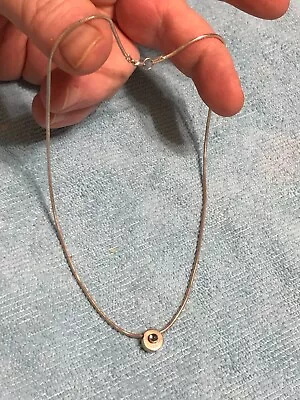 Vintage Sterling Silver Necklace W Caraboa Amethyst Pendant W/free Ship • $30