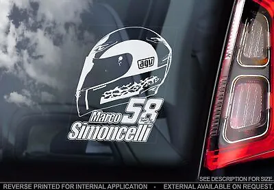 MARCO SIMONCELLI Car Sticker - #58 MotoGP Superbike Decal Helmet Window Sign V02 • $4.70