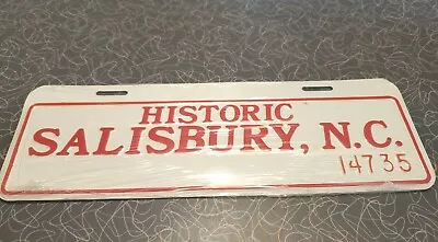 Vtg Historic Salisbury North Carolina NC Metal License Plate Car Tag SEALED New • $29.99