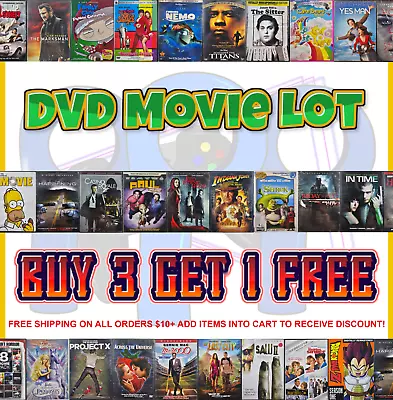 DVD Movies Lot 🍿 Buy 3 Get 1 Free 🍿 $10 Minimum Per Order - Free Shipping • $5.95