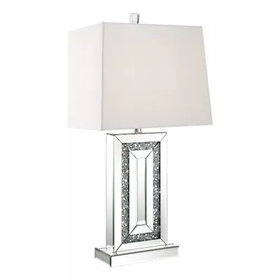 Coaster Contemporary Wood 1-Light Square Shade Table Lamp In Mirrored • $149.30