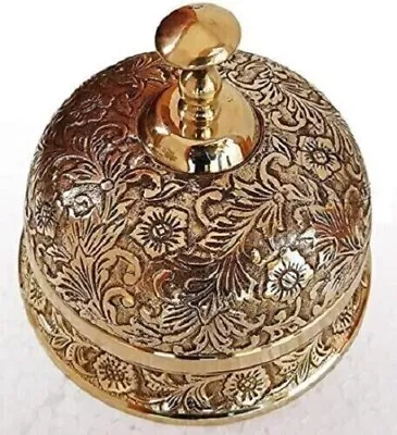 Antique Brass Desk Bell Hotel Servies Table Bell Vintage Reception Counter Bell • $35.02