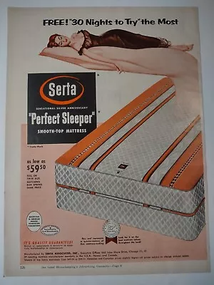 Serta Perfect Sleeper Mattresses Vintage 1950s Print Ad • £10.19