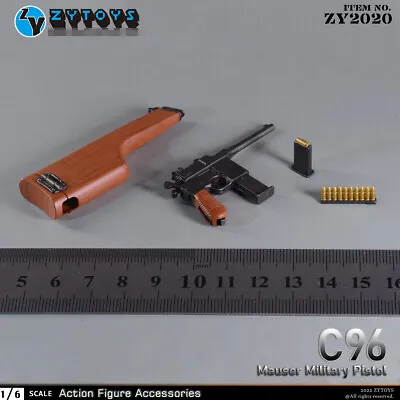 ZYTOYS C96 1/6 Scale Mauser Military Pistol Model For 12  Action Figure • $38.76