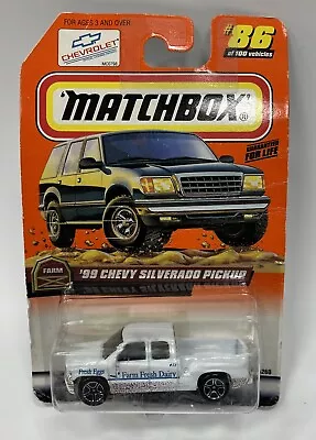 Matchbox '99 Chevy Silverado Pickup Truck #86 Farm Fresh Dairy Diecast Car New • $8.99