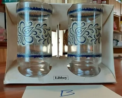 Vintage Libby Qty 4 Beverage Glasses 12.25 Oz. NIB - Pyrex Homestead Pattern- B • $45