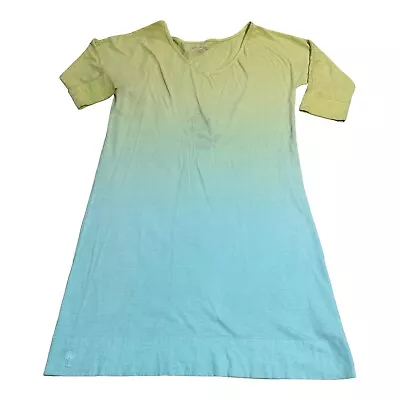 Lilly Pulitzer T Shirt Dress Women's XS Blue Yellow Ombré Half Sleeve READ • $24.97