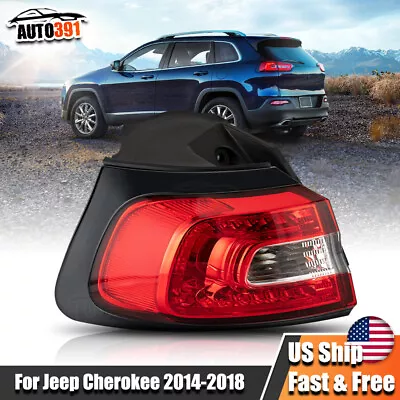 Left Driver Outer Tail Light For 2014 15 16-2018 Jeep Cherokee Rear Lamp Red New • $88.99