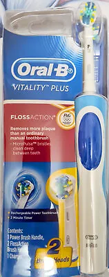 Oral-B Vitality Plus Floss Action Rechargeable Electric Toothbrush 2 HEADS PU #a • $29.95
