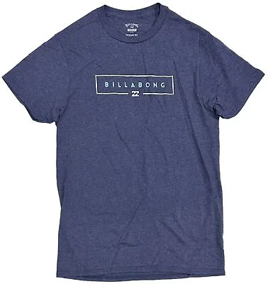 Billabong Men's Box Logo Premium Tee T-Shirt In Blue Heather • $18.99