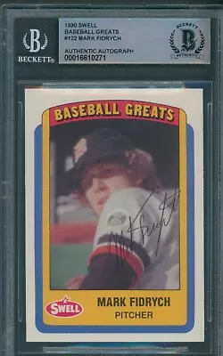 1990 Swell Baseball Greats #122 Mark Fidrych Beckett Authentic Signed *0271 • $35