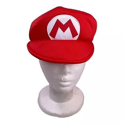 🍌 Super Mario Bros Costume RED MARIO CAP FOAM Newsboy Hat YOUTH SIZE H8 • $7.99