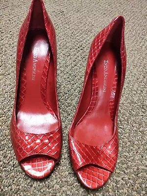 Enzo Angiolini Shoes Size 6.5 Reptile Pattern Red Flaws See Details • $28