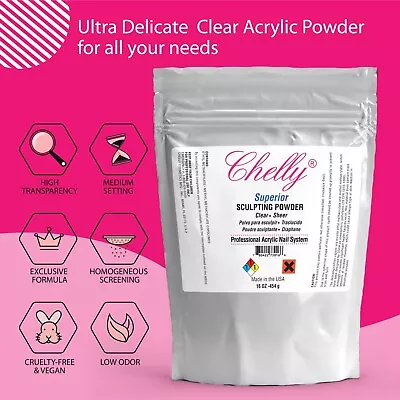 Chelly Sculpting Powder Professional Acrylic Nail System Blush 460g/16oz Sealed • $22.99