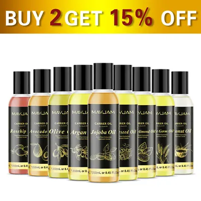 £9.99 • Buy MAYJAM Pure Carrier Oil Almond Oil Grapeseed Oil Rosehip Oil  For Massage 250ml