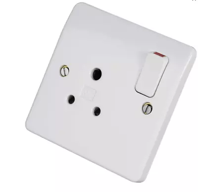 MK Logic Plus K2891WHI 5a Round Pin Switched Socket Electric New • £8.99