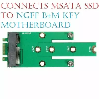 NGFF M.2 B + M Key To MSATA Mini SATA 3.0 SSD Adapter Card 2230 2242 2260/80 • £3.75
