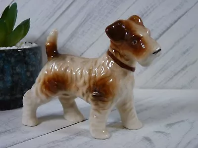 Vintage Ucagco Ceramic Wire Hair Fox Terrier Dog Figurine - Japan - G3 • $11.95